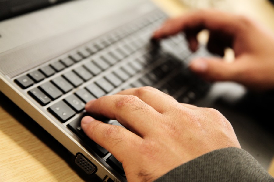 manos, teclado, computadora, tecnologia, 