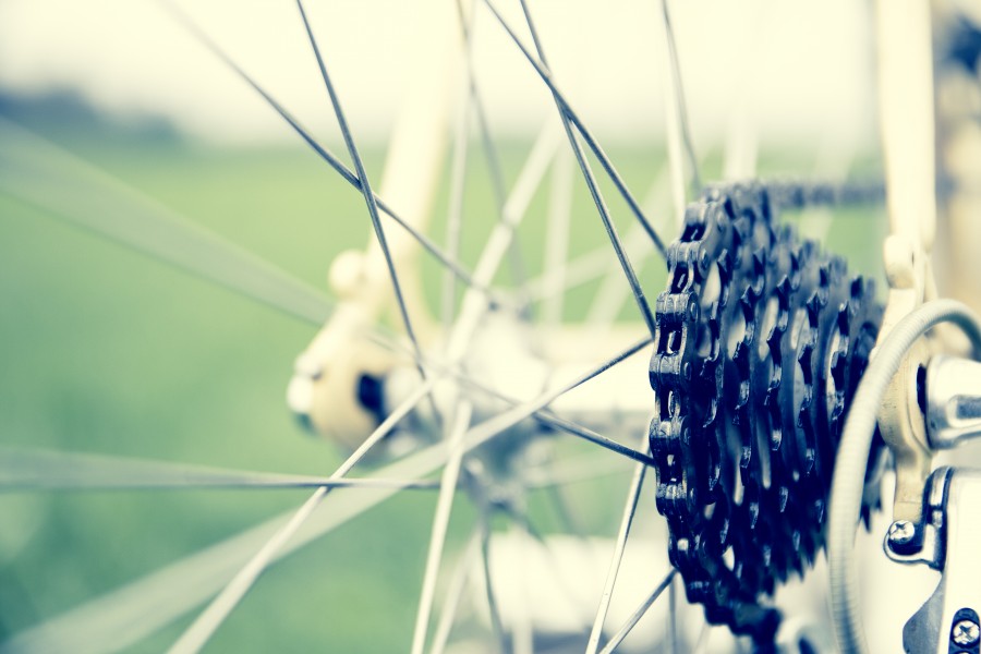 engranaje, cambios, bicicleta, rueda, primer plano, cadena, 