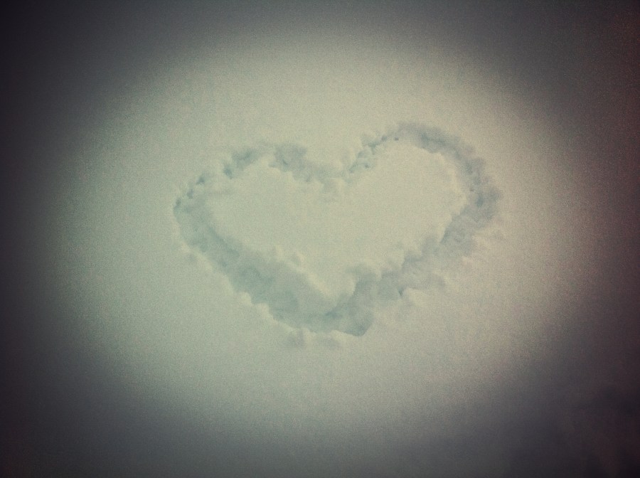 corazon, amor, nieve, frio, invierno, forma, 