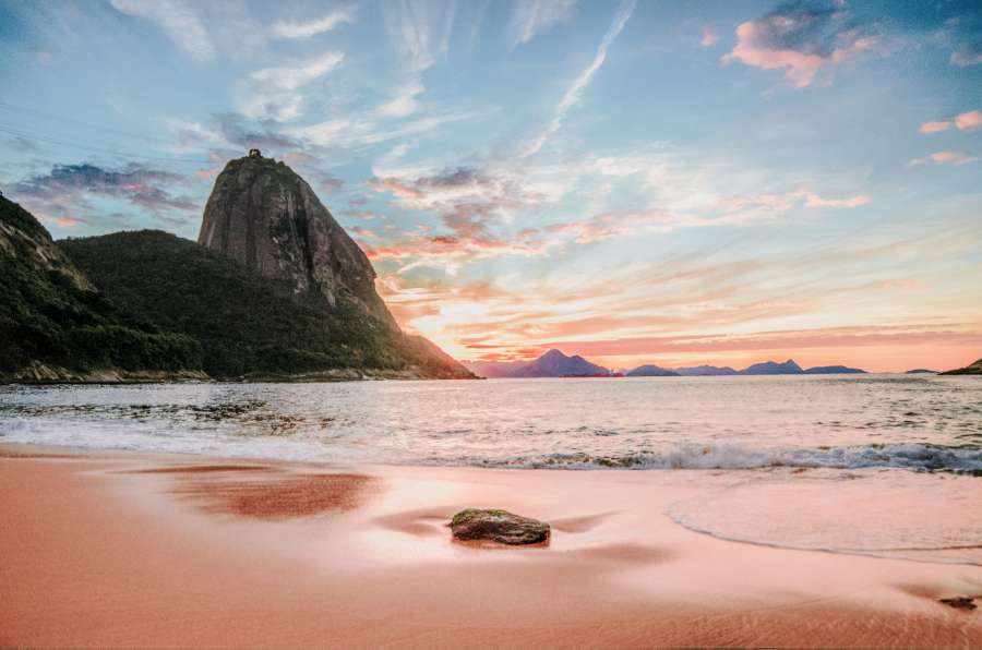Paisaje, Playa, Costa, Emblema, Urca, Río de Janeiro, Brasil, Brasileño, Salida del sol, Atardecer, Ninguno,
