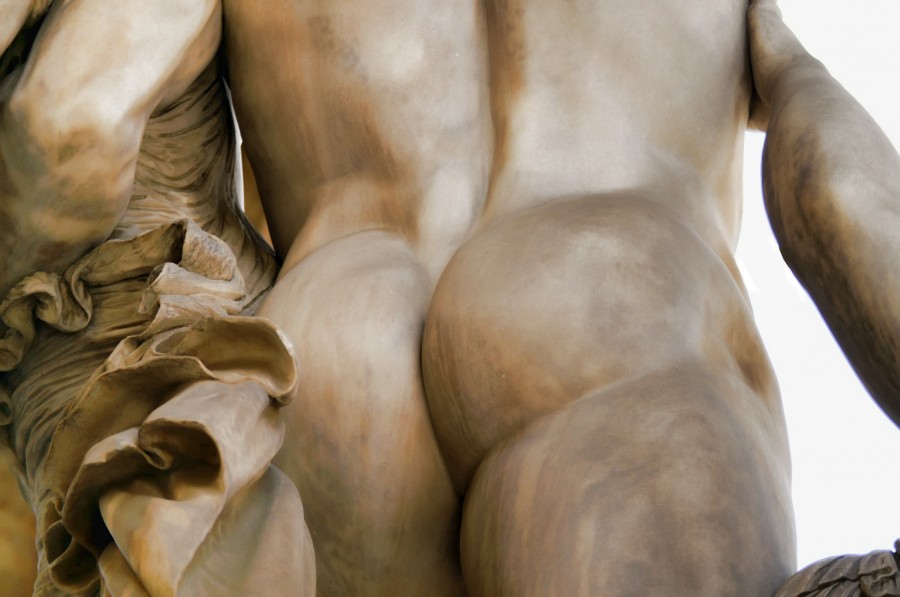estatua, monumento, espalda, vista de atras, trasero, cola, hierro, arte, renacimiento, 