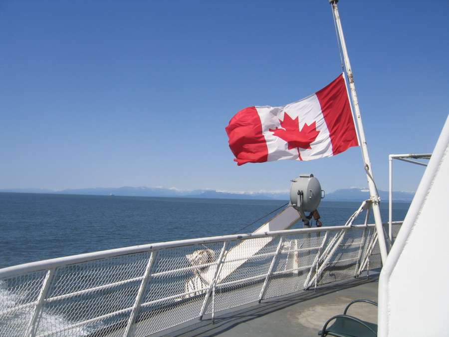 bandera, Canada, pais, America del Norte, Norte, simbolo, flameando, viento, nacion, estado, nadie, republica, embarcacion, lago, navegando, navegar, barco, 