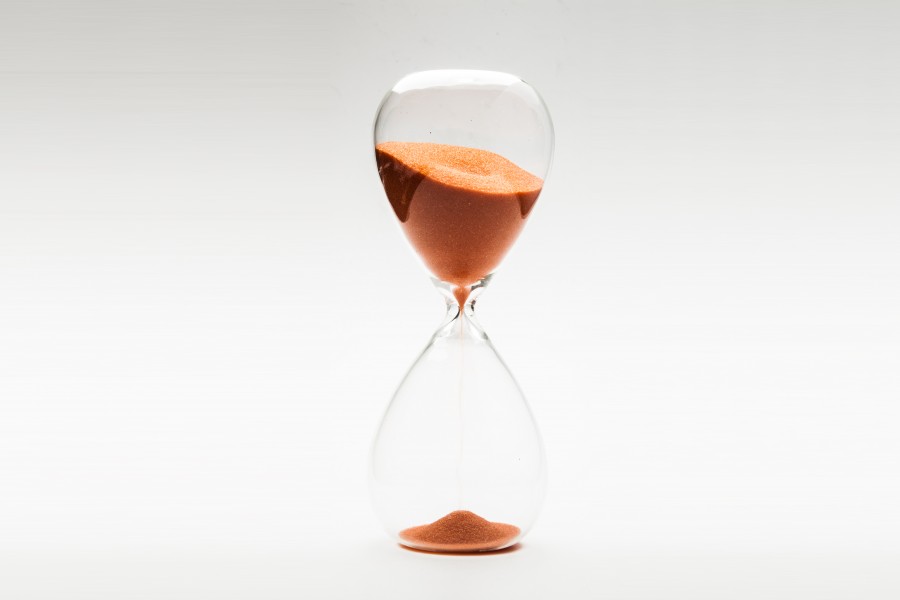 reloj de arena, reloj, arena, tiempo, concepto, nadie, fondo blanco, 