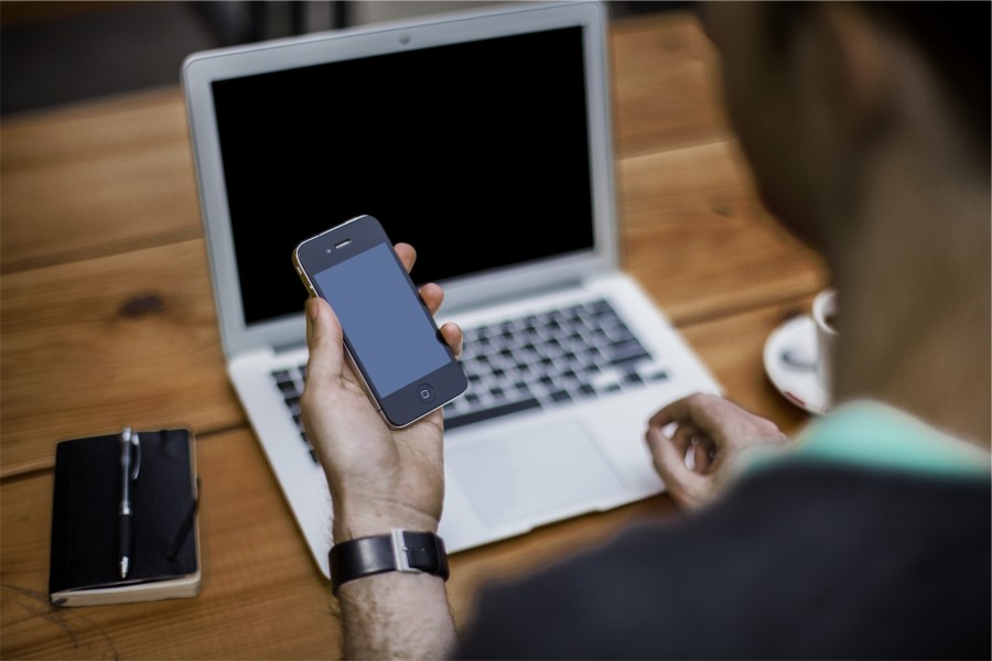 hombre, móvil, teléfono, ordenador portátil, Tecnología, negocios, persona, gente, estilo de vida