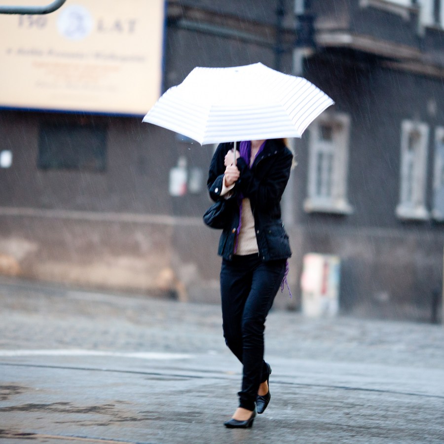 Una persona,mujer,lluvia,paraguas,exterior,calle,lluvioso,mal tiempo,proteccion,20 to 25 year old