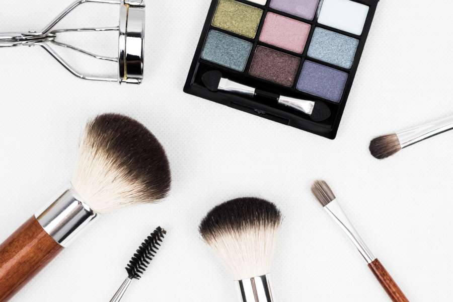 pincel de maquillaje, maquillaje, cepillo, cosméticos, aplicar, sombra de ojos, cerdas, belleza, rizador de pestañas