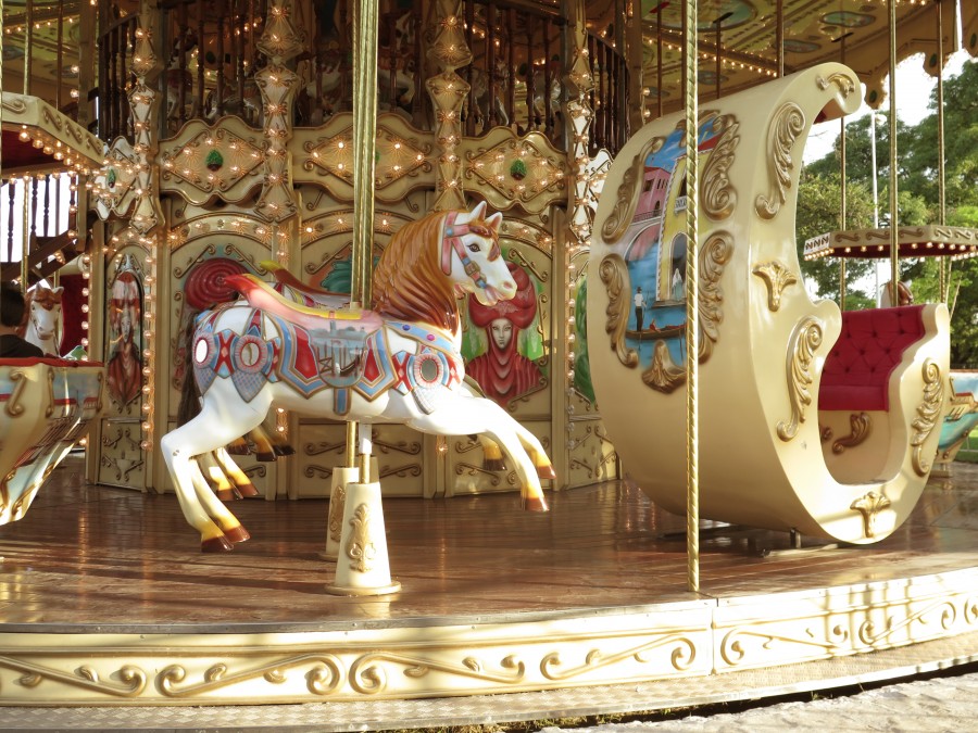 carrusel, juego, caballo, niñez, calesita, 