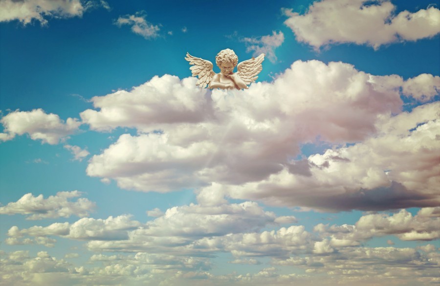 angel, nubes, cielo, religion, concepto, celestial, espiritu, catolico, angelical, 