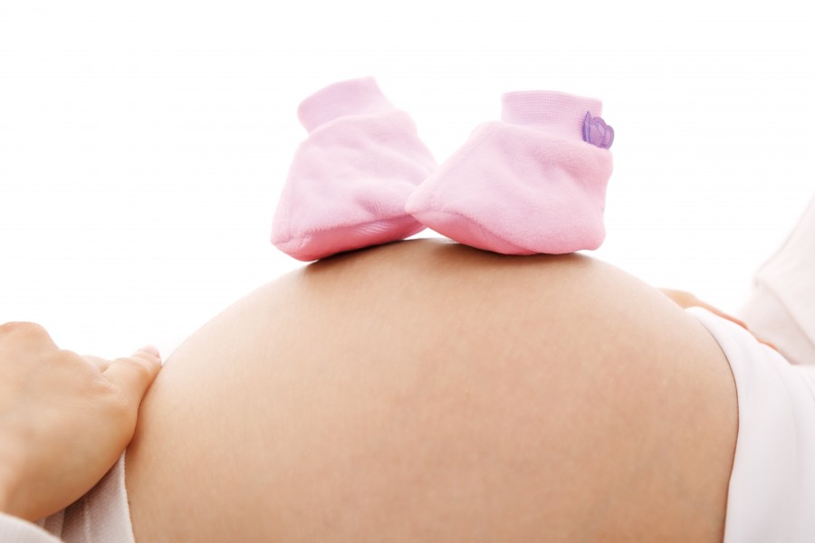 panza, embarazada, mujer, zapatilla, bebe, madre, piel, amor, familia, embarazo, rosa, fondo blanco, 