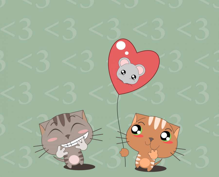 gatos, regalo, san valentín, felicitación, corazón, sentimientos, kawaii, adorable, amor, tarjeta de, romántico, fondos de pantalla kawaii