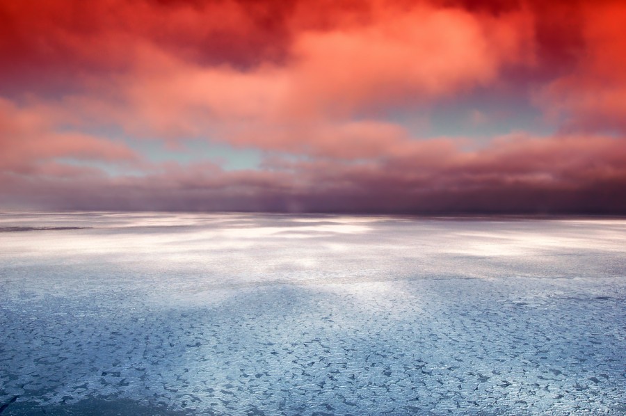 canada, hudson, america, oceano, hielo, congelado, atardecer, rojizo, nadie, paisaje, naturaleza, 