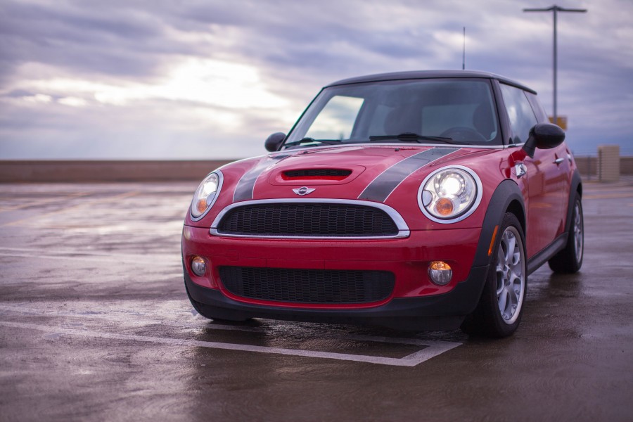 mini cooper, auto, coche, carro, rojo, deportivo, lujo, nadie, transporte, 