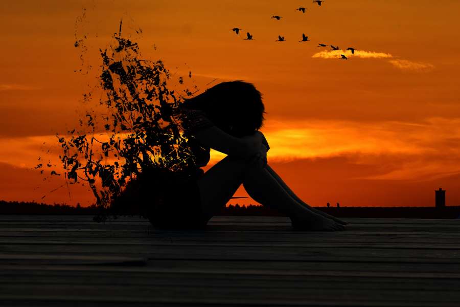 desesperado, triste, lágrimas, llorar, depresión, luto, desesperación, sin esperanza, pérdida, la cabeza, manos, mantener, desprotegido, solo, separación, corazón roto