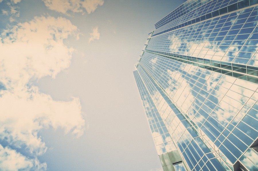 edificio, espejado, arquitectura, moderno, ciudad, cielo, reflejo, azul, angulo, 