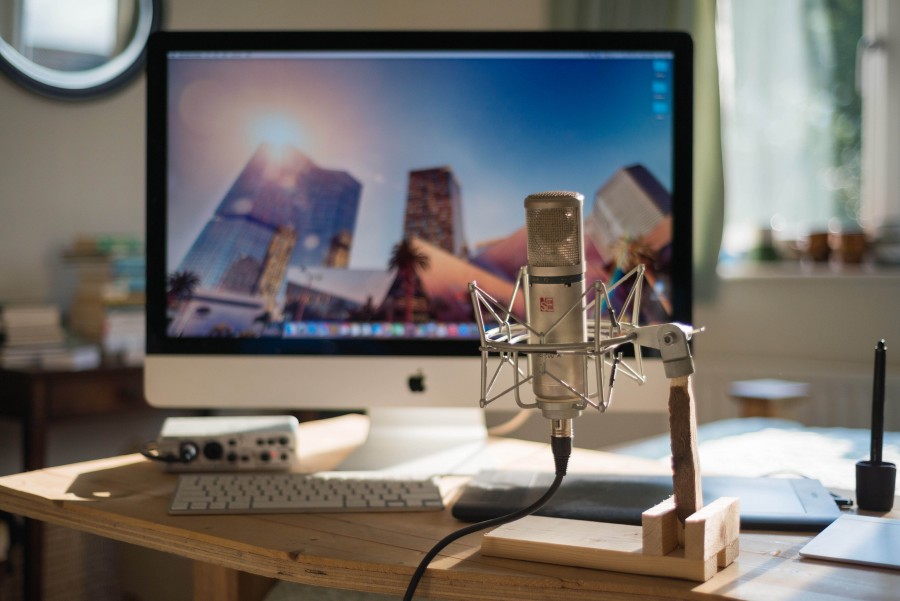 Música, PC, estudio, apple, audio, blogs, computadora, escritorio, de escritorio, hogar, iMac, teclado, mac, metales, microfono, oficina, grabacion, sí, cantando, tecnología, trackpad, narracion,