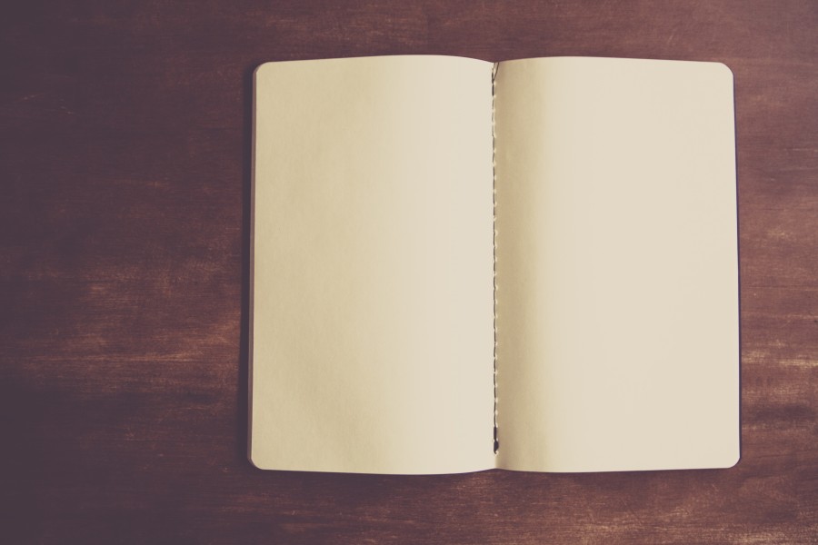 anotador, escritorio, blanco, vacio, libreta, 