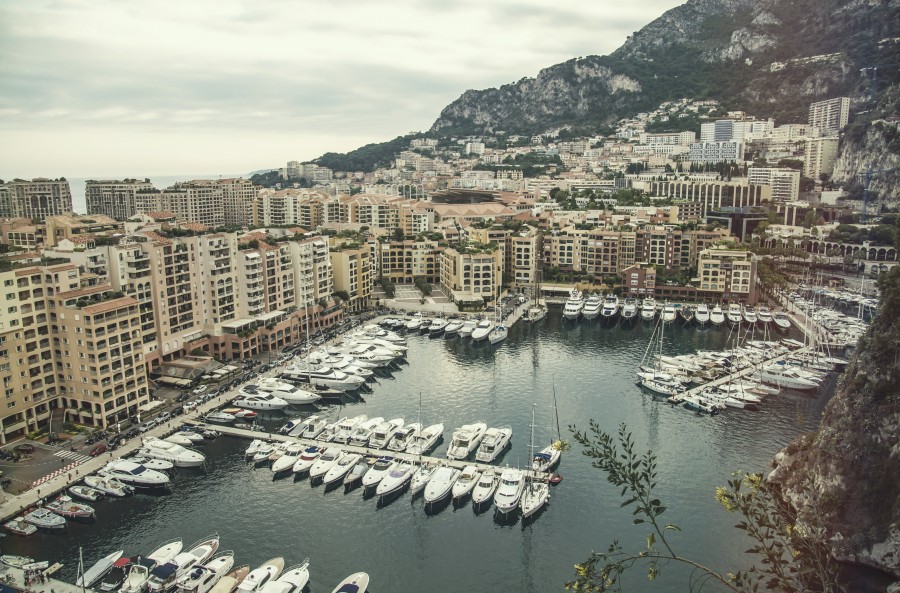 Monte Carlo, Monaco, Mediterraneo, darsena, embarcaciones, ciudad, paisaje urbano, vista aerea, europa, 