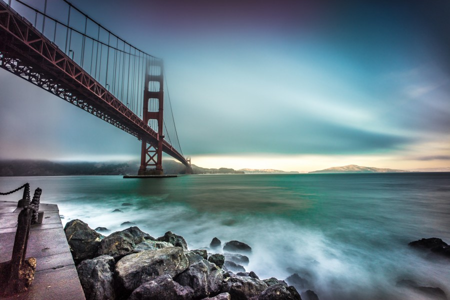 puente, california, nubes, nublado, colores, puente Golden Gate, paisaje, foto, fotografía, san francisco, mar, paisaje marino, cielo, puesta del sol, estados unidos, estados unidos, EE.UU, USA, 