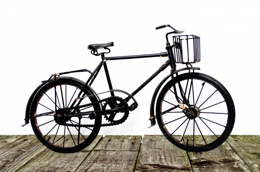 bicicleta, antigua, antigup, fondo blanco, canasto, canasta, primer plano, nadie, 