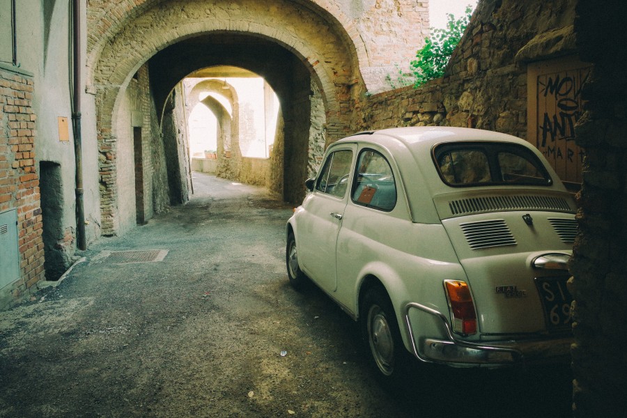 Fiat, 500, coche, vintage, Italia, calle, camino, oldschool, auto, vintage, nadie, europa, 