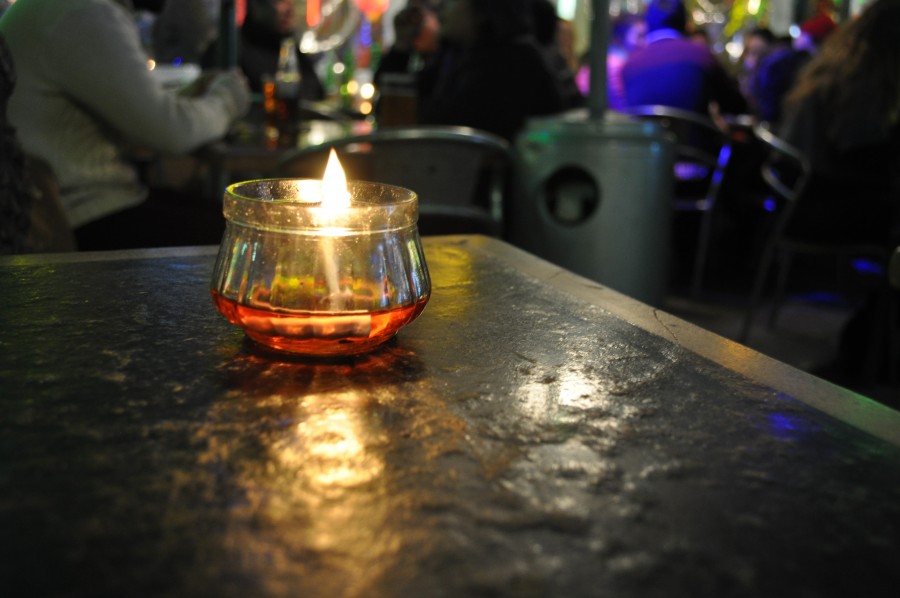 bar, mesa, gente, exterior, vela, restaurant, nadie, concepto, 