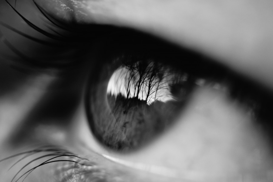 blanco y negro, ojo, mirada, reflejo, una persona, gente, mujer, 