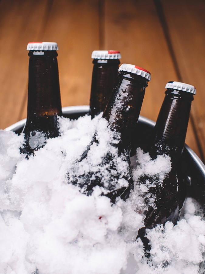 cerveza, botellas, cubo, hielo, bebidas, cervezas, bottle, 